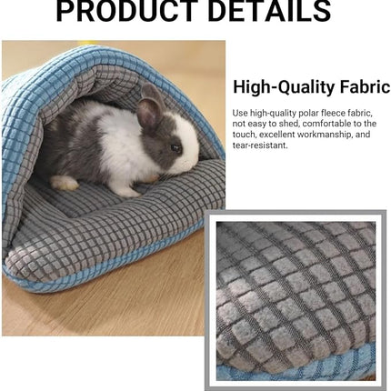 Semi-Enclosed Small Animal And Kitten Sleeping Bag Bed 12.6"x11.81"x6.3" Soft Polar Fleece Kennel Nest