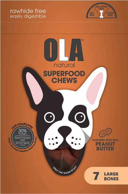 Ola Natural Chews Peanut Butter 7pc large bone 100g