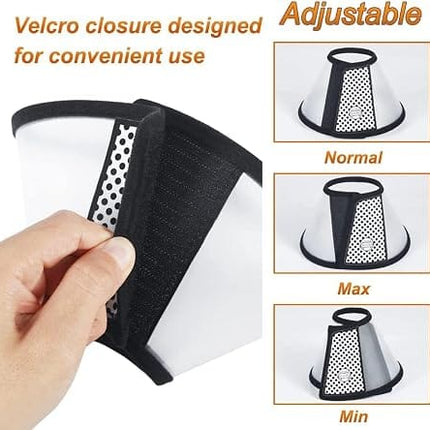 Transparent Elizabethan Recovery Collar for Dogs Adjustable Anti Licking Cone Size 2