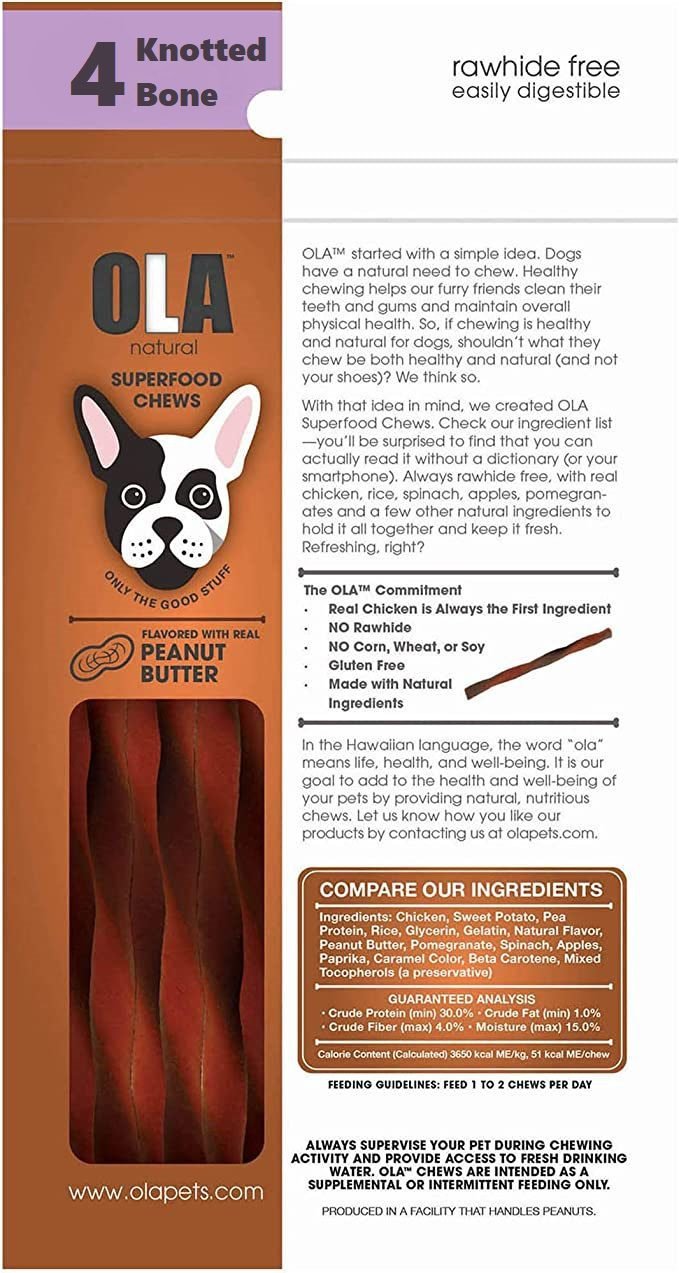 Ola Mini Bone Dog Treats Peanut Butter Flavor with Chicken 384 gr