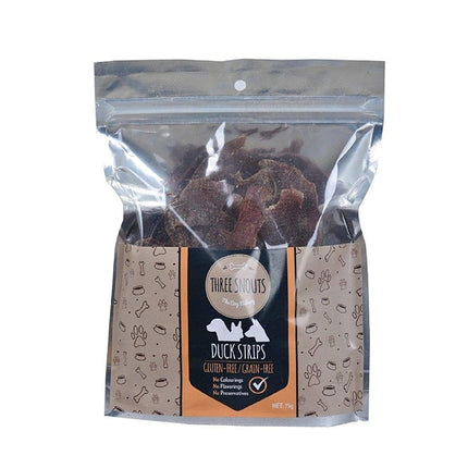 Three Snouts Duck Strips Dog Treats 75 gr