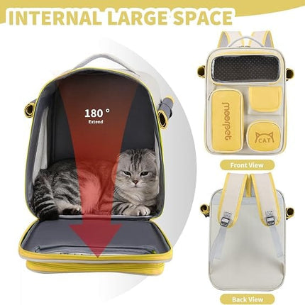 Adjustable Breathable Pet Carrier Backpack for Small Cats And Dogs Yellow