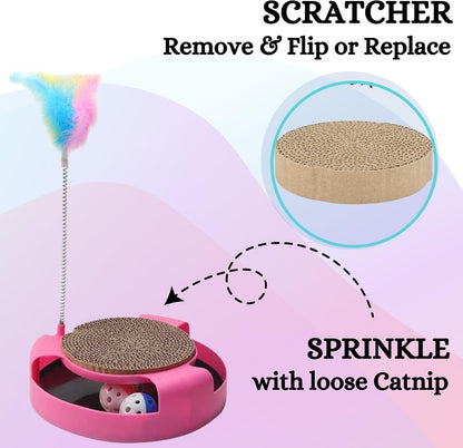 Scratch Pad with Cat Teaser Toy