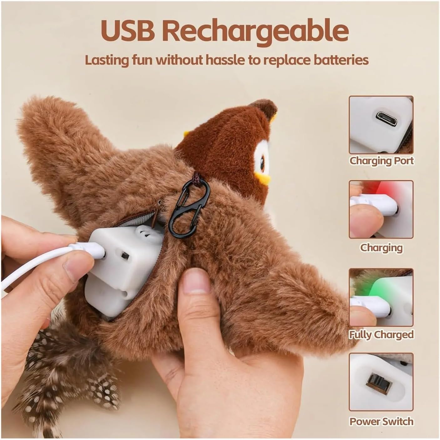 Cat Toy Moving Bird Interactive Toy for Cat and Bird