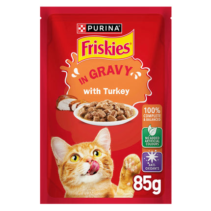 Purina Friskies Adult Cat Wet Food With Turkey In Gravy 85G