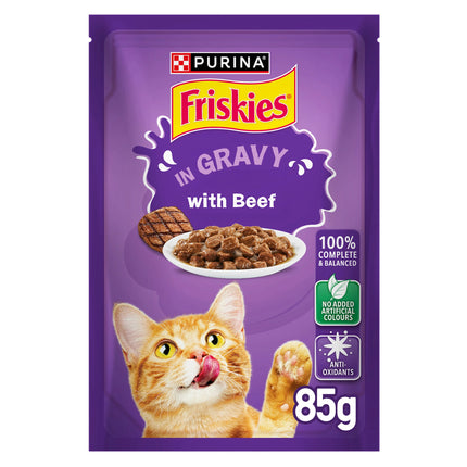 Purina Friskies Wet Food With Beef In Gravy  85 gr
