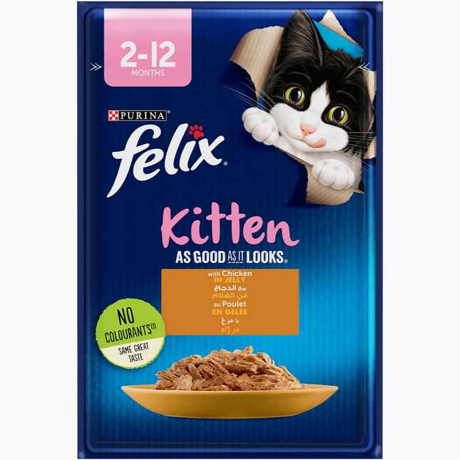 طعام Purina FELIX® As Good As it Looks Chicken in Jelly الرطب للقطط 85 جرام