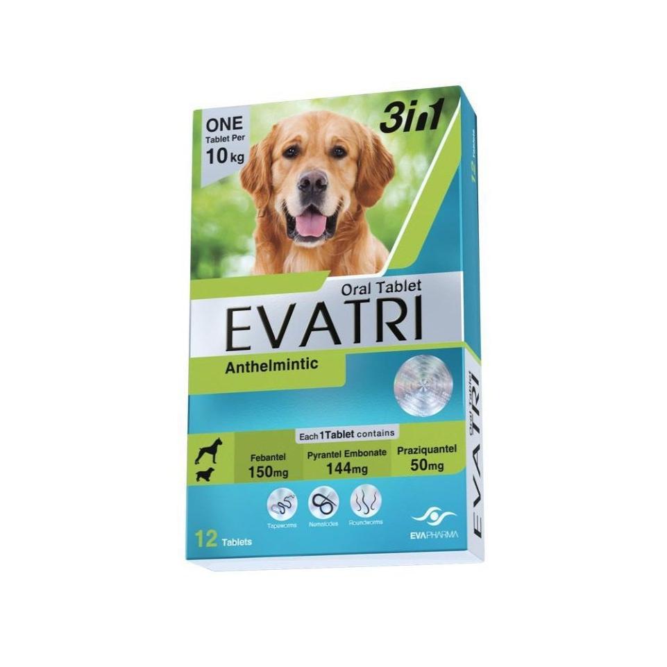 Evatri 3in1 Anthelmintic Oral Tablets for Dogs