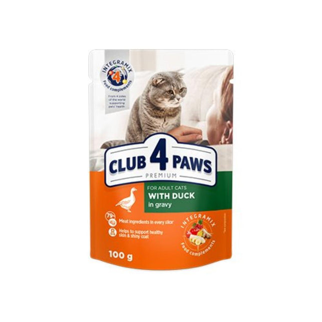 Club 4 Paws Wet Food with Duck in Gravy for Adult Cats 100 gr