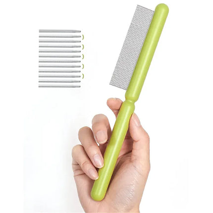 Stainless Steel Coarse Tooth Pet Comb Anti-Matting Grooming Tool for Cats and Dogs Orange