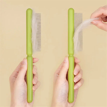 Stainless Steel Coarse Tooth Pet Comb Anti-Matting Grooming Tool for Cats and Dogs Orange