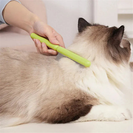 Stainless Steel Coarse Tooth Pet Comb Anti-Matting Grooming Tool for Cats and Dogs Orange