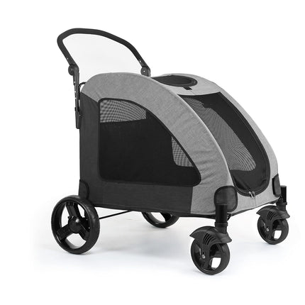 Nisurba Foldable and Portable Large Dog Stroller up to 60 kg - Grey