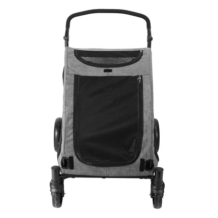 Nisurba Foldable and Portable Large Dog Stroller up to 60 kg - Grey