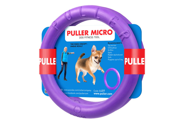 Puller Micro Purple Fitness Ring Fetch Toy for Small Breed Dogs and Puppies