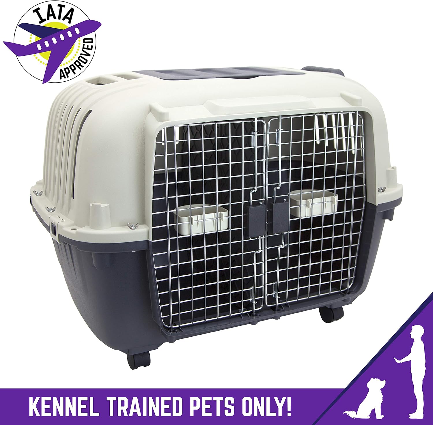 Sportpet Large Double Wire 2-Door Plastic Kennel