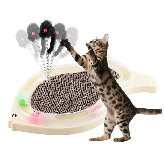 Cat Scratching pad with Furry Mouse