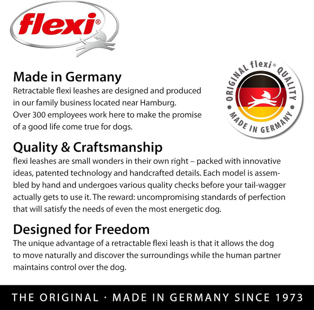 مقود دوكو لارج أزرق ورمادي عاكس وقابل للسحب بطول 5 أمتار للكلاب التي يصل وزنها إلى 50 كجم