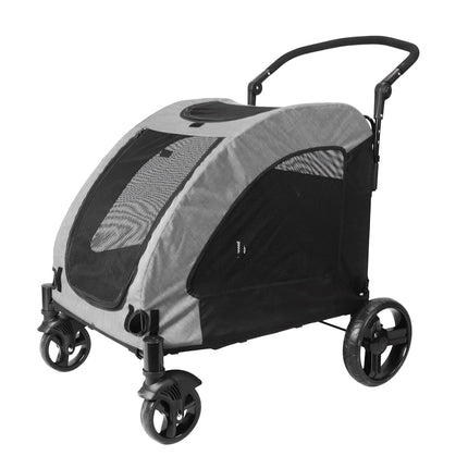 Nisurba Foldable and Portable Large Dog Stroller up to 60 kg - Grey