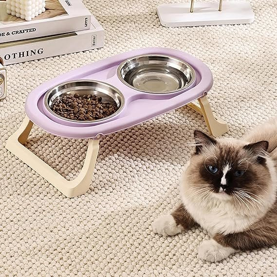 plate with two eyes with stand for pets