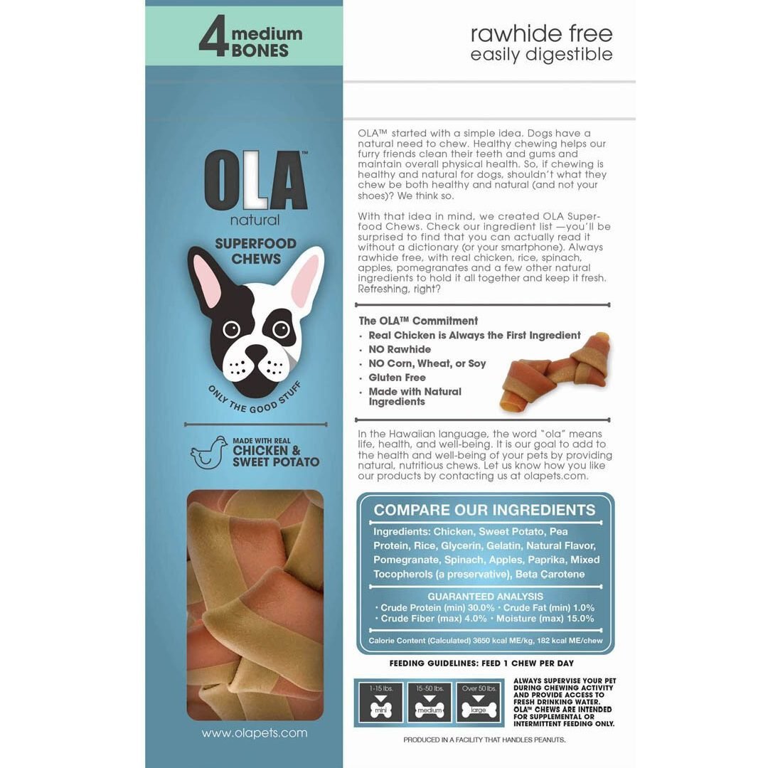 Ola Natural Medium Chew Bone With Chicken And Sweet Potato 200 gr