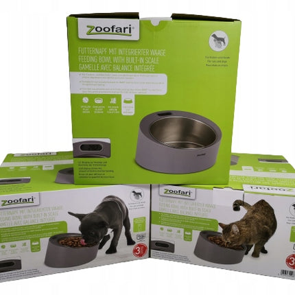 Zoofari Pet Feeding Bowl With Built in Scale Removable Stainless Steel