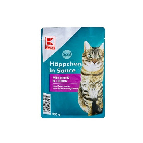 Classic Wet Food with Duck and Liver in Sauce for Adult Cats 100 gr