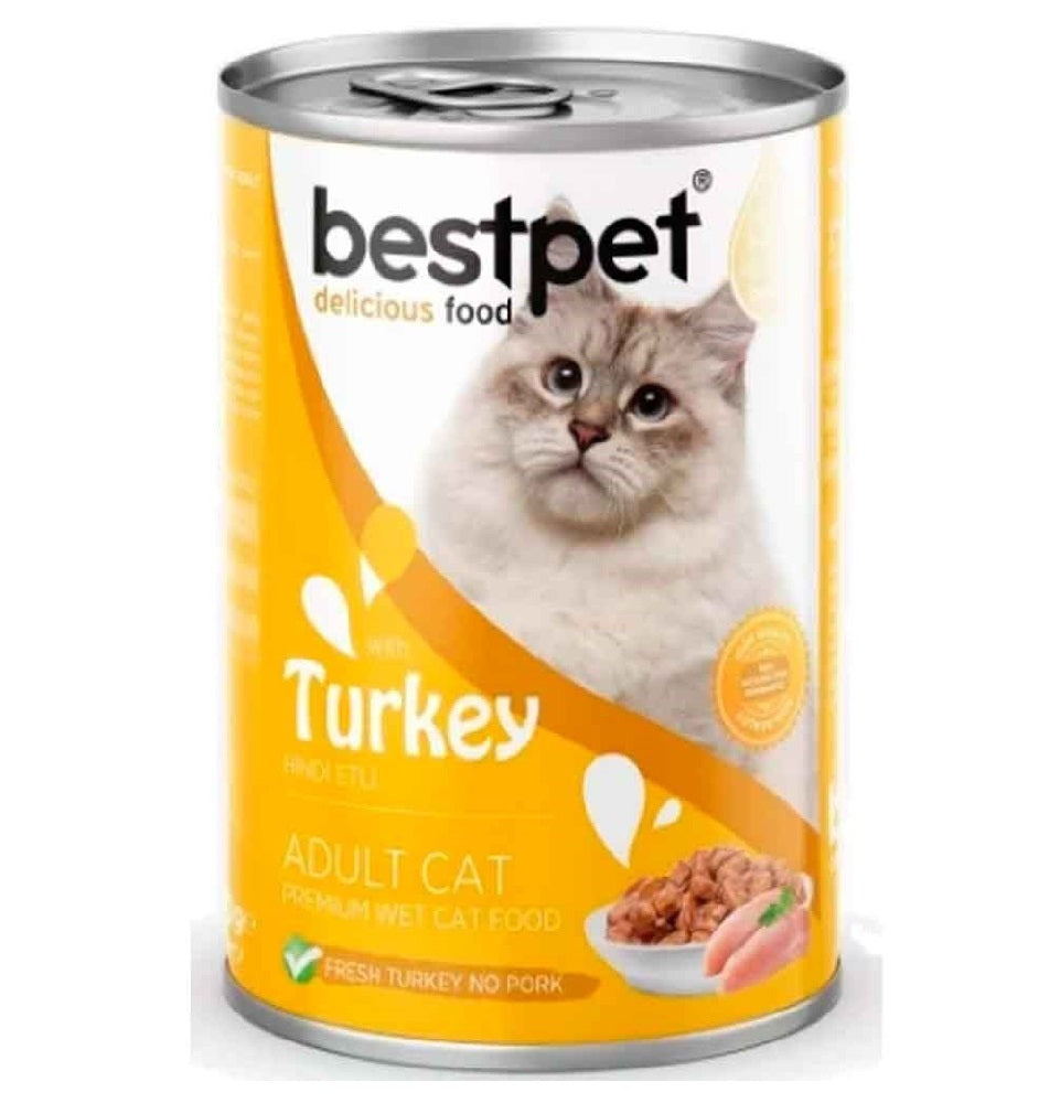 BestPet Wet Food Chunks with For Adult Cat With Turkey 400 g