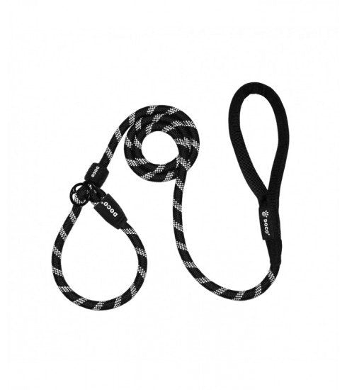 Doco Black Reflective Rope Dog Leash 180cm with 30cm Collar