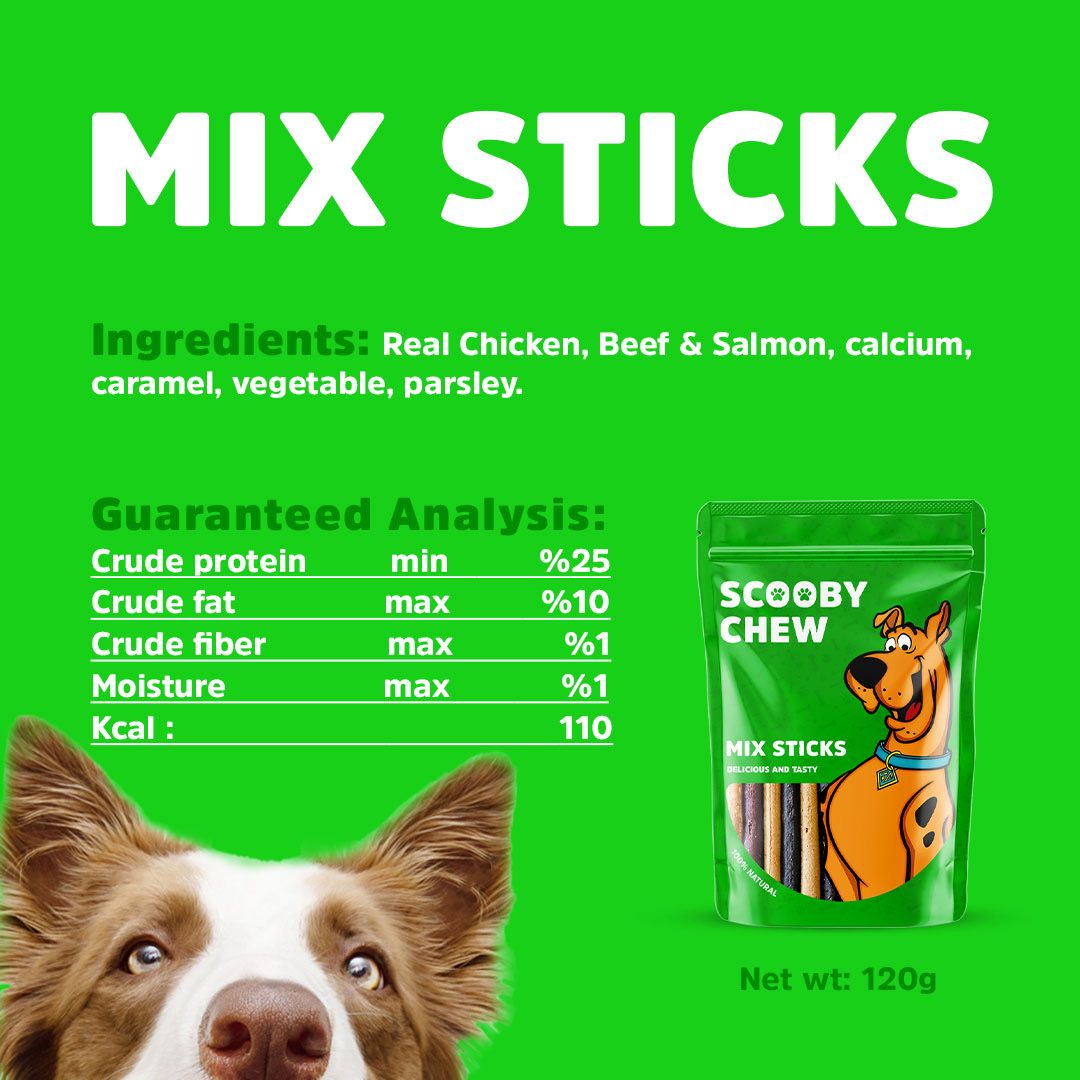 Scooby Chew Mixed Stick Dog Treats 120 gr