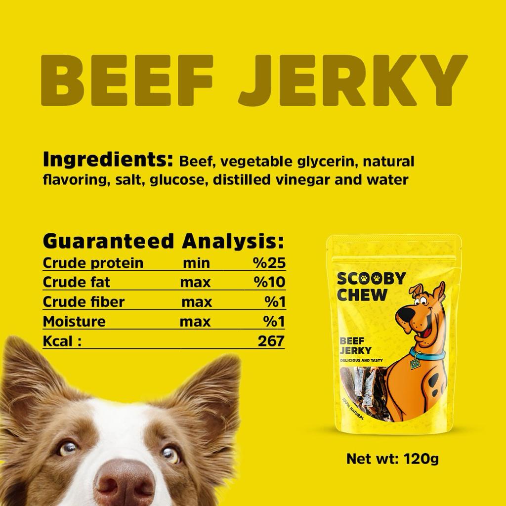 Scooby Chew Beef Jerky Dog Treats 120 gr