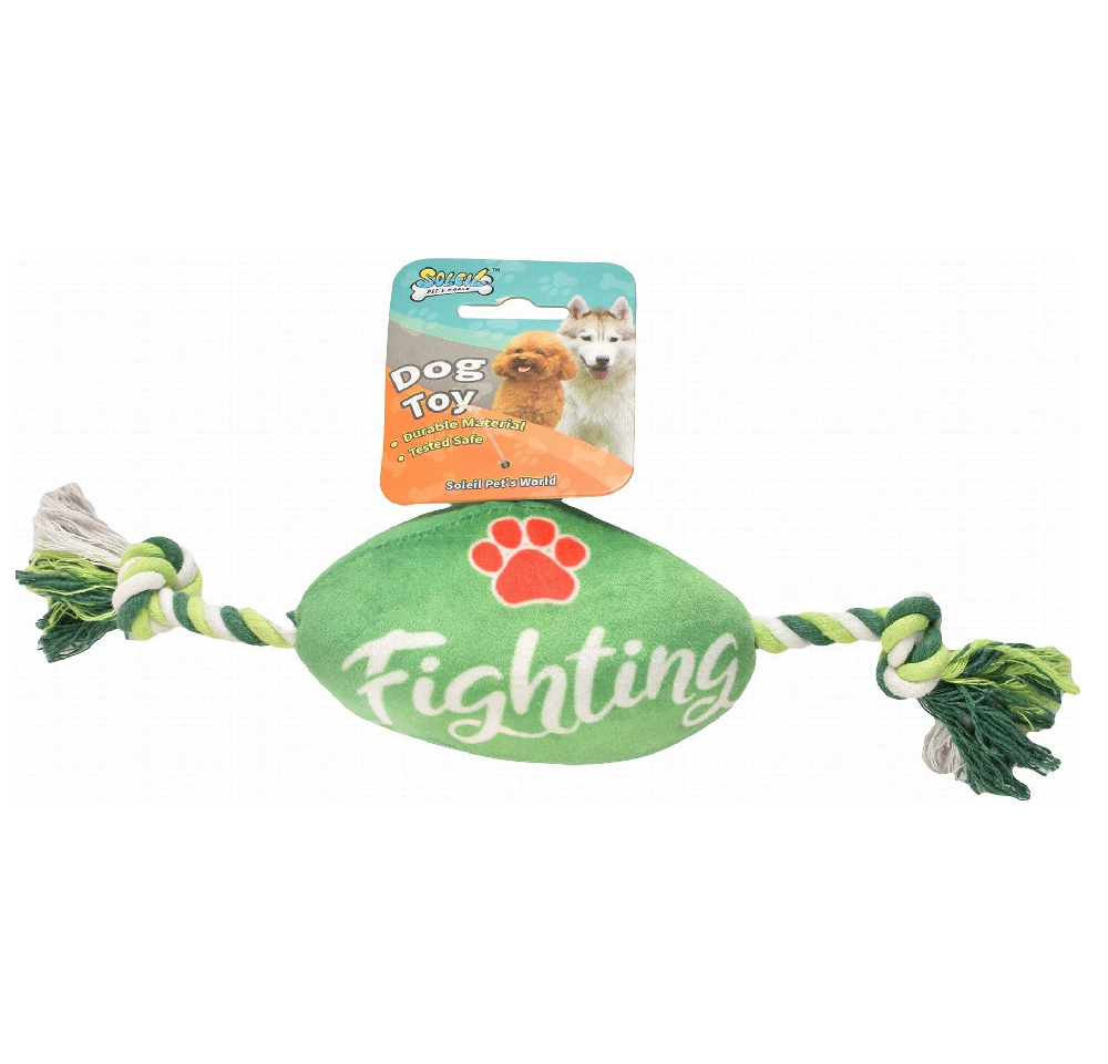 Soleil Fighting Green Dog Plush Toy with Rope