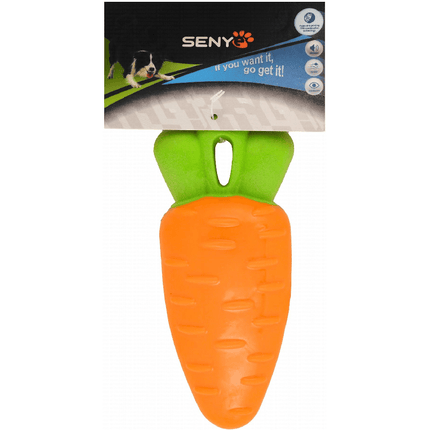 Ziggy Pupps Dog Senye Orange and Green Carrot Shaped Squeaky Dog Toy