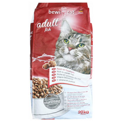 Bewi Cat Dry Food with Fish for Sterilized Adult Cats 20 kg