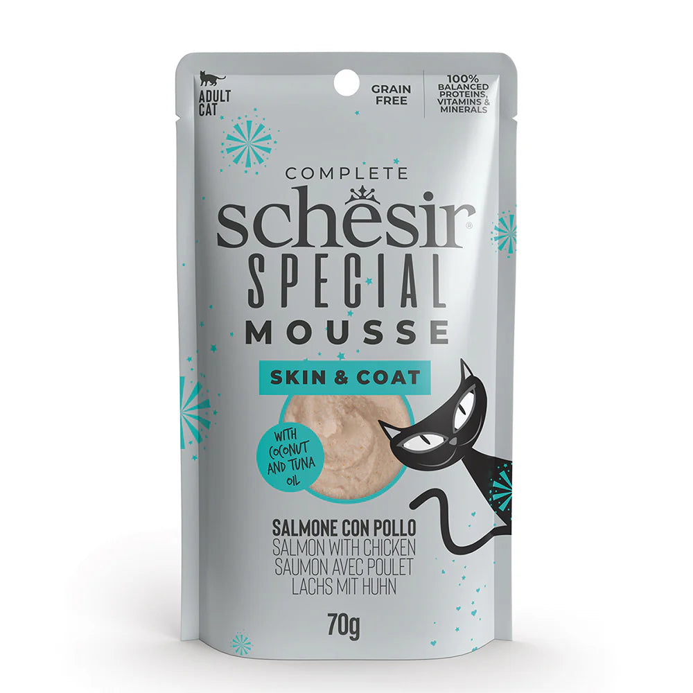 Schesir Special Mousse with Chicken and Salmon for Adult Cats 70 gr