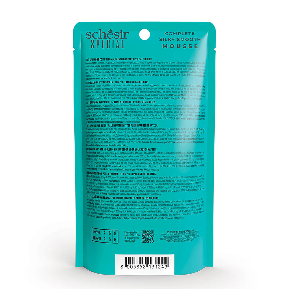 Schesir Special Mousse with Chicken and Salmon for Adult Cats 70 gr