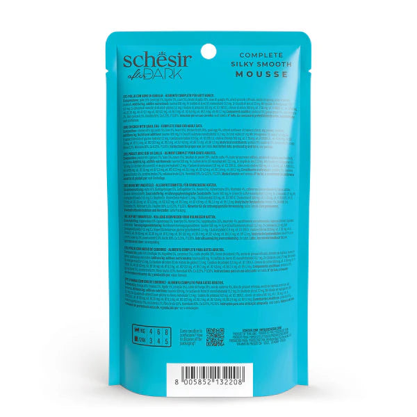 Schesir After Dark Velvet Mousse Wet Food with Chicken and Quail Egg for Adult Cats 80 gr