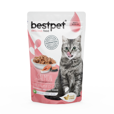 BestPet Wet Food For Adult Cat With Salmon Sterilised 85g