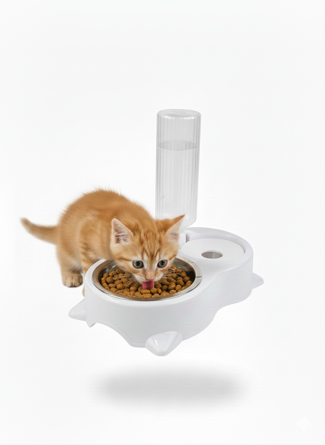 Cat Bowl Double Bowl Automatic Drinker - Ziggy Pupps