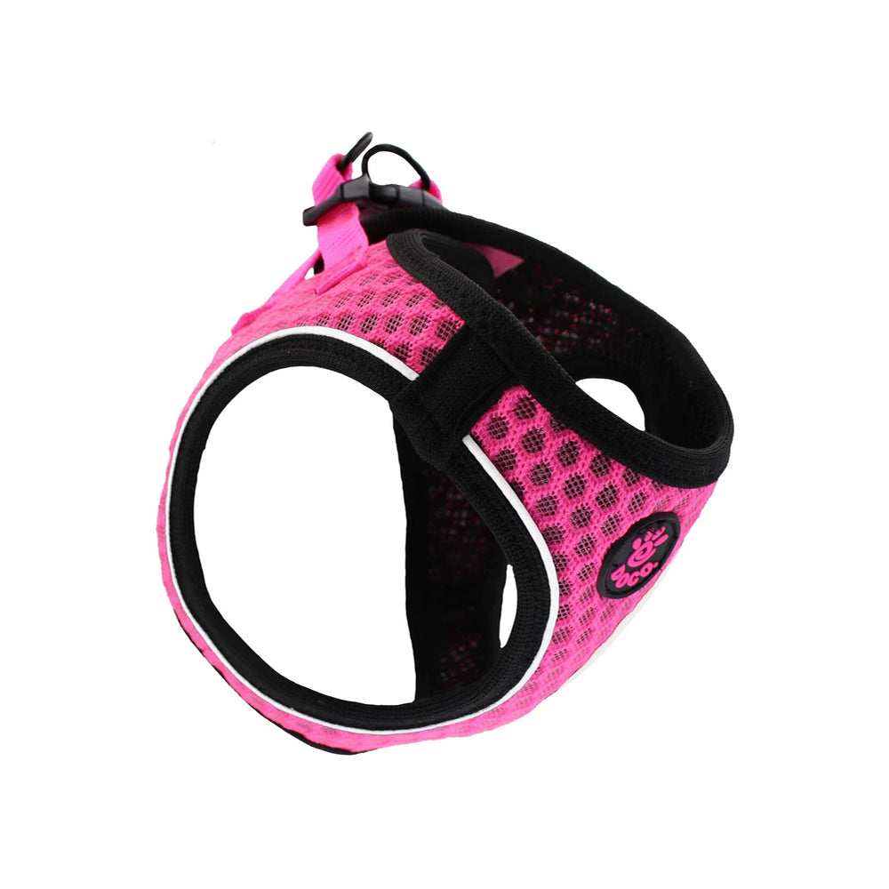 DOCO large pink and black Reflective Net Mesh Harness 47-50cm