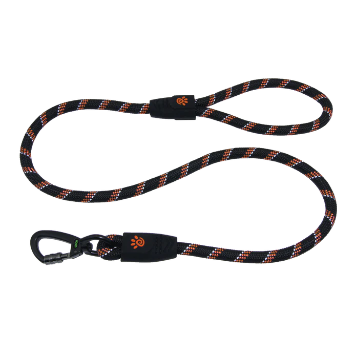 DOCO Black and Orange Reflective Rope Dog Leash 150 in1 .3cm