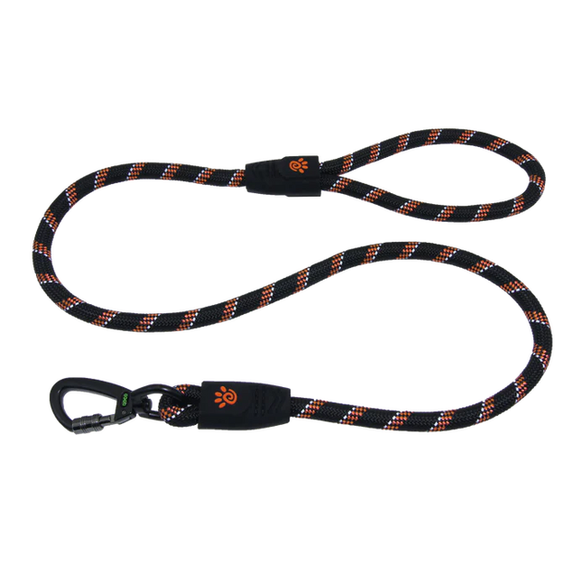 DOCO Black and Orange Reflective Rope Dog Leash 150 in1 .3cm