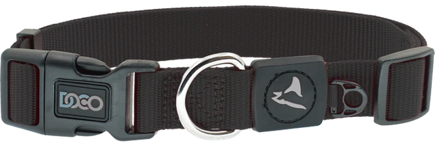 Doco Medium Black Nylon Dog Collar with O-Ring 35 to 51 in 2 cm