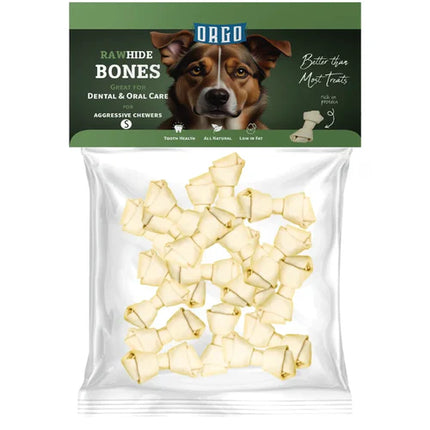 Orgo Small White Rawhide Bone Dog Chew Treats 100 gr