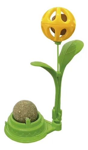 Interactive Catnip Toy with Bell and Scratching Base