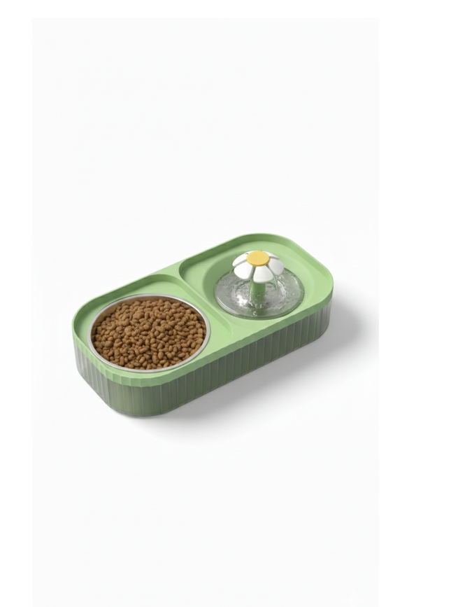 Dispenser Water Fountain With Food Bowl For Cats - Ziggy Pupps