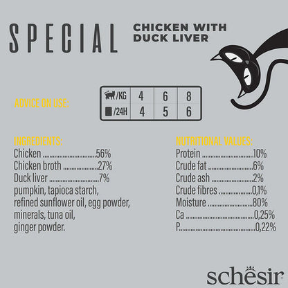 Schesir Exigent Special Mousse with Chicken and Duck Liver for Adult Cats 70 gr