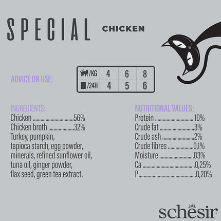 Schesir Light Special Mousse with Chicken for Adult Cats 70 gr