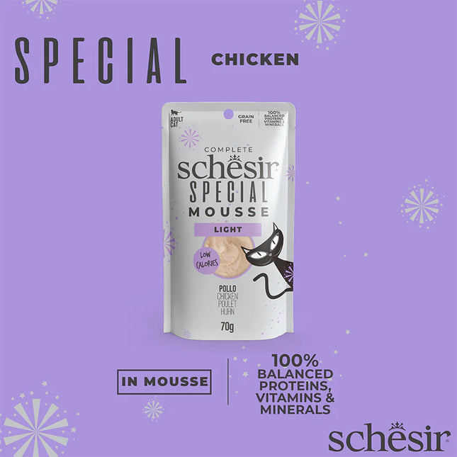 Schesir Light Special Mousse with Chicken for Adult Cats 70 gr