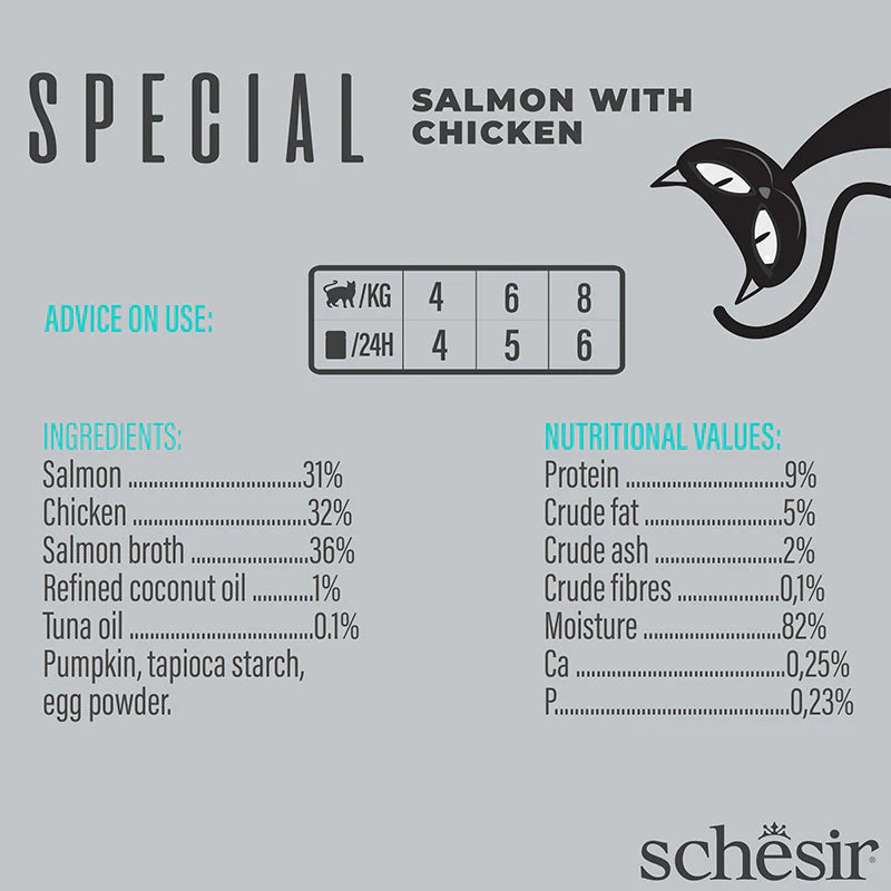 Schesir Special Mousse with Chicken and Salmon for Adult Cats 70 gr